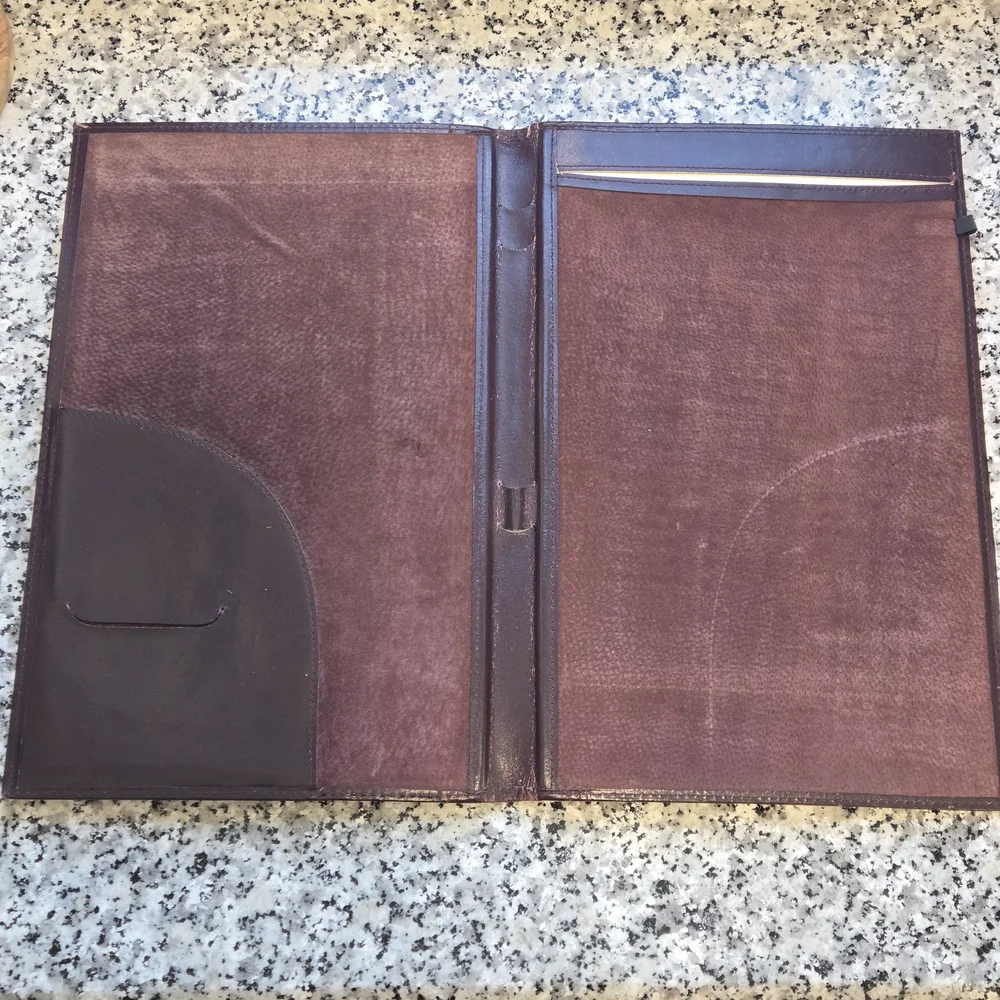 ​Vintage Burgundy Leather Portfolio / Padfolio - Monogrammed 